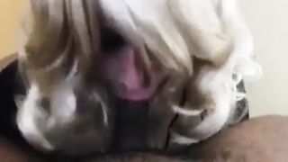 Young white sissy takes black masters load