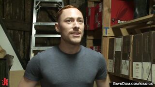 Bound employee rough flogged outdoors by his coworkers