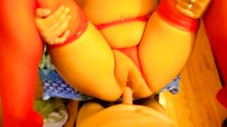 Blonde BBW Gives POV Blowjob and Rides Dick