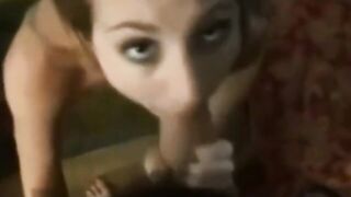 Facial Amateur Tattooed Babe in POV Blowjob Video
