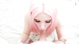 Pink-Haired Babe Gets a Facial from a Big Cock