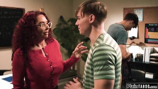 Teacher is cornered and now has to fuck