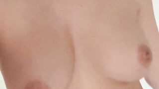 Wife Masturbating and Walking Around Bouncing Boobs