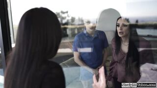 Milf fucks her teen neighbor ifo window