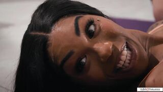 Two shemales anal fucked by yoga trainer
