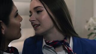 Latin tgirl fucks colleagues hairy pussy
