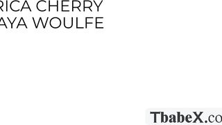 Maya Woulfe and TS Erica Cherry passionate anal sex