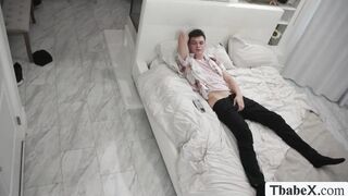 TS got shocked of friends stepbrothers big cock