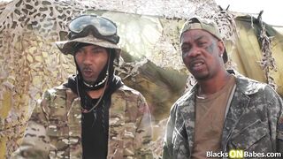 Blonde european dp fucked by 2 black men