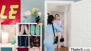 Two TS bed buyer test it first to hot store clerk