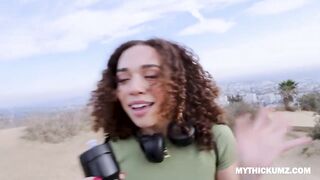 Thick ass hiking ebony picks up dick on her trip for a deep hammering session