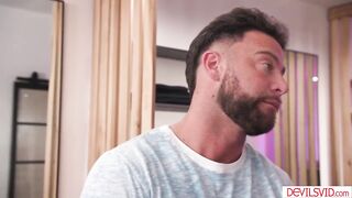 Busty milf lets stepson cum inside her