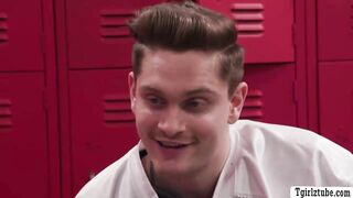 Fucking my sad crush in locker to make him happy