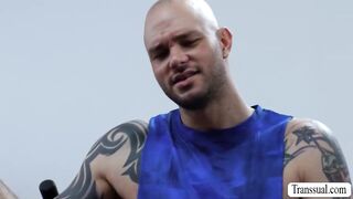 Showing my big tits to my fellow gym instructor