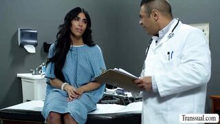 Pervert doctor eats the ass of TS patient