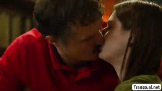 Making out with this sexy brunette TS librarian 2