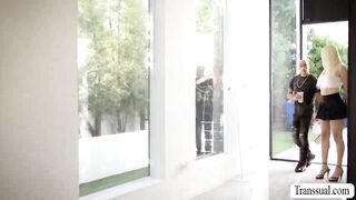 Gorgeous Trans blonde Leah Hayes analed by BBC 2