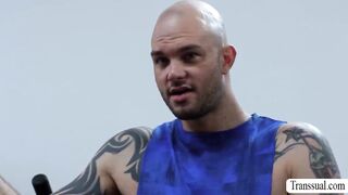 He keeps pounding my ass while we are in the gym