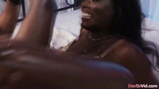 Ebony babe Ana Foxx stretched by a bbc