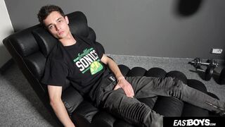 Handsome Slim Czech Hottie with Ripped Abs Jerks His Big Cock