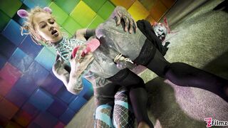 Heavily tattooed trans Lily Lu gets anal fisted