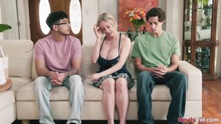 Stepsons having threesome with stepmom