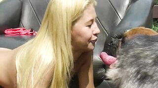 Brazilian Mature Blonde With Two Dogs