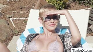 Super hot TS pool cleaner fucked by her MILF boss 2