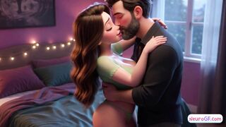 Warm bed lights up for lonely husband as MILF next door gives him hope through sex