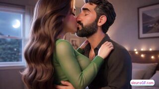 Warm bed lights up for lonely husband as MILF next door gives him hope through sex