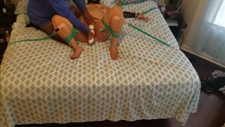 Tied up plump Marry tamed by black Dom