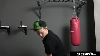 Cute Blond Czech Boy Shows Off Big Dick and Balls in Gym