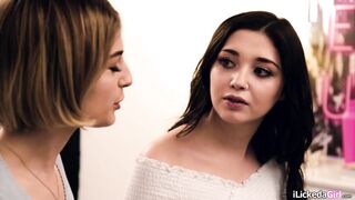 Lesbian babe fucking virgin teen stepsis
