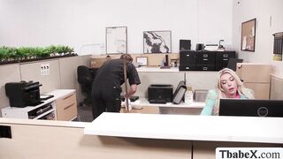 Lucky janitor fucks this horny TS boss late night
