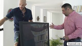 Stepdad doesnt know im sucking neighbors cock