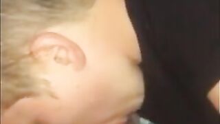 Blonde girl sucks her boyfriend before they broke up
