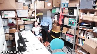Teen necklace thief Carolina Sweets fucked roughly by a LP officer