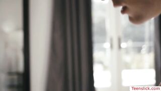Gorgeous redhead toys the wet ass of her husband mistress