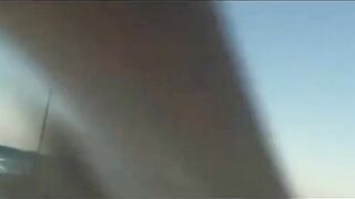 Girl lets her lover cum over her face at the beach 2
