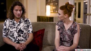 Redhead stepmom pussy licked sucks n rides stepsons big cock