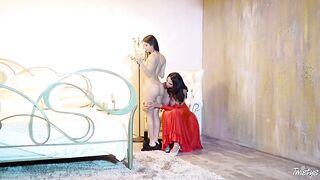 Mature Brunette Seduces Girl