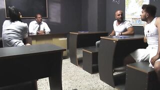 Brunette Gangbang In Classroom