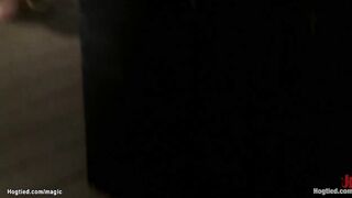 Busty blonde blindfolded and bound